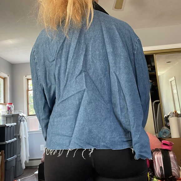 DELTA BURKE Size 2X Denim Distressed Jacket - Picture 4 of 6